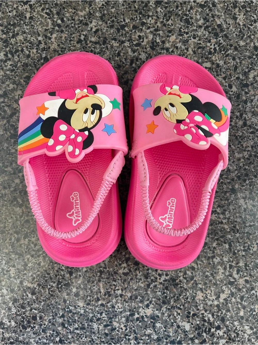 Minnie Mouse Pink Kids Slide Sandals size 5/6